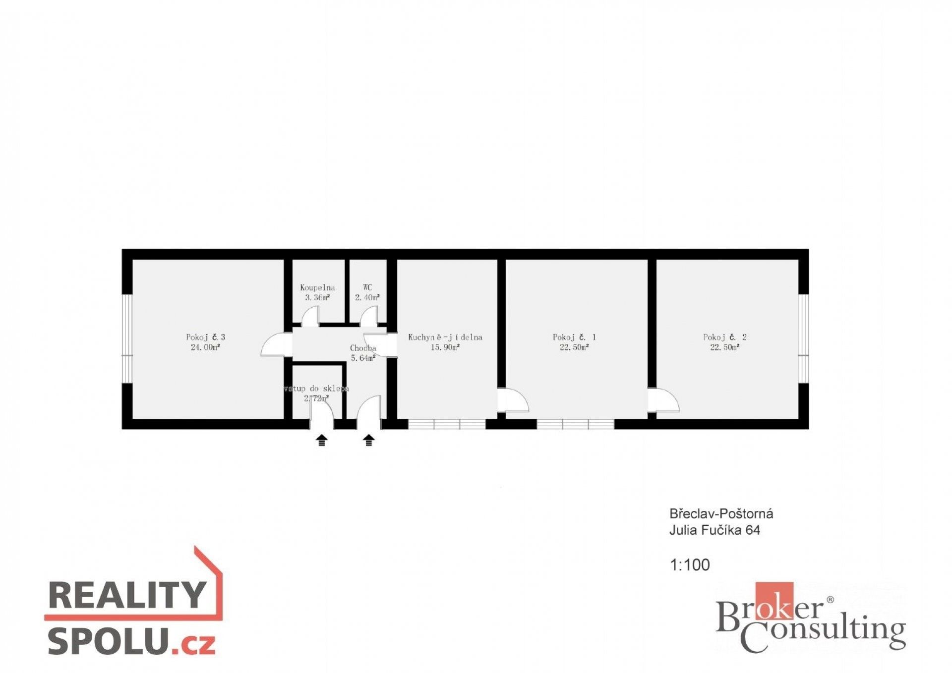 Prodej rodinný dům - Julia Fučíka, Břeclav, 99 m²