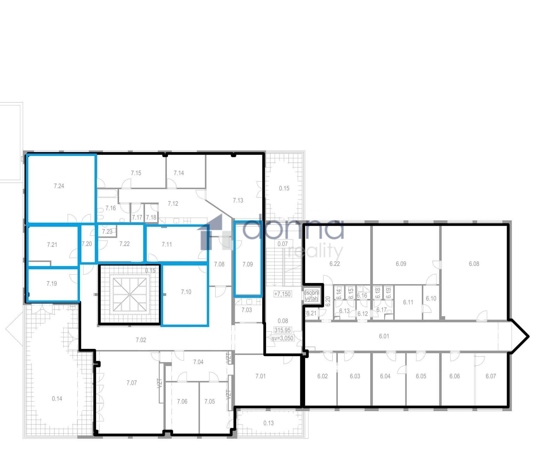 Pronájem kancelář - Jana Růžičky, Praha, 268 m²