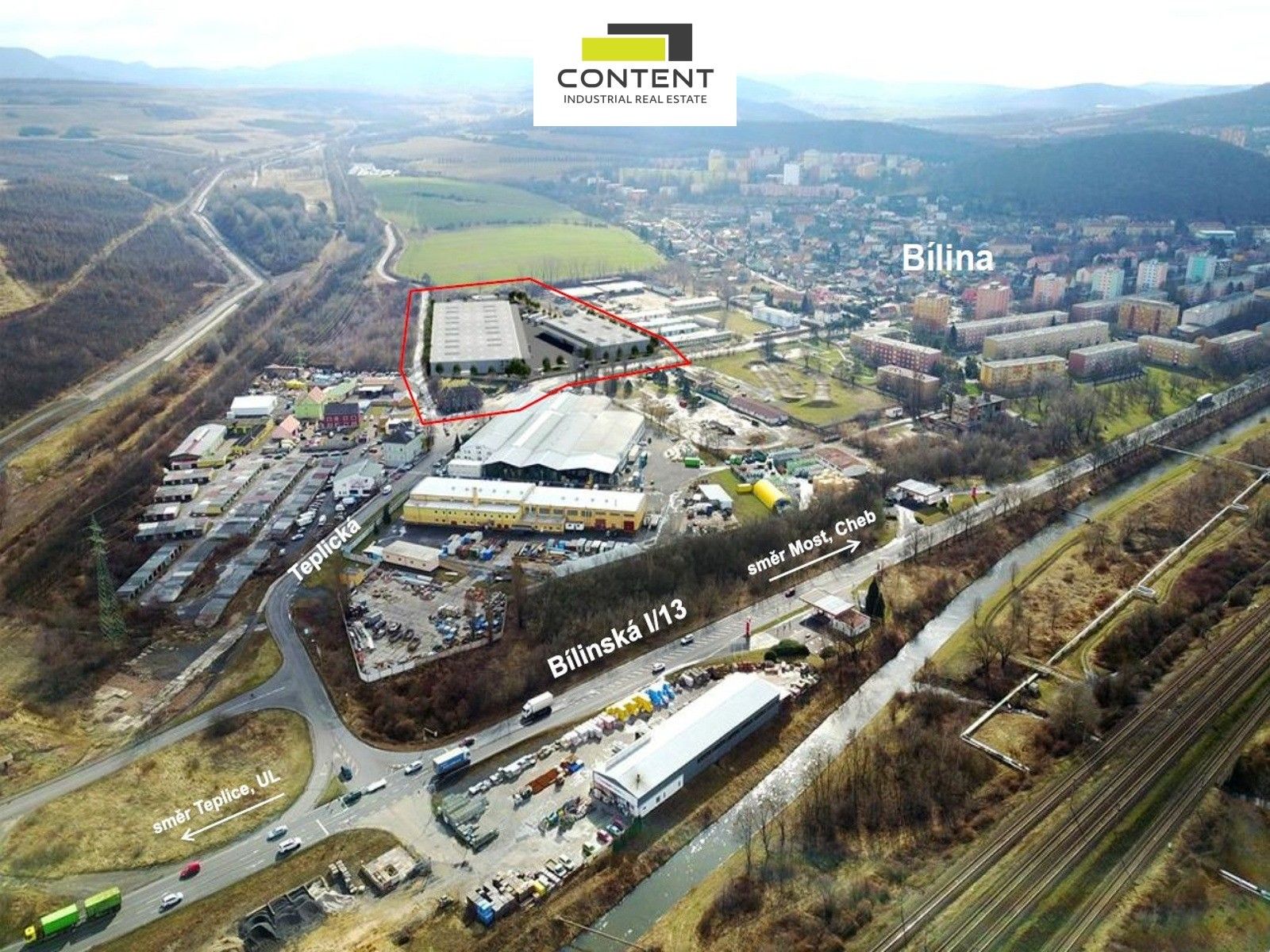 Výrobní prostory, Teplická, Bílina, 3 000 m²