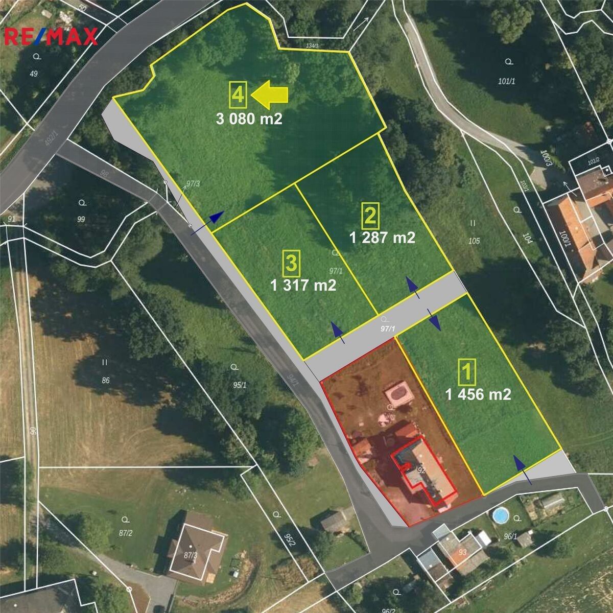 Pozemky pro bydlení, Vražné, 3 080 m²