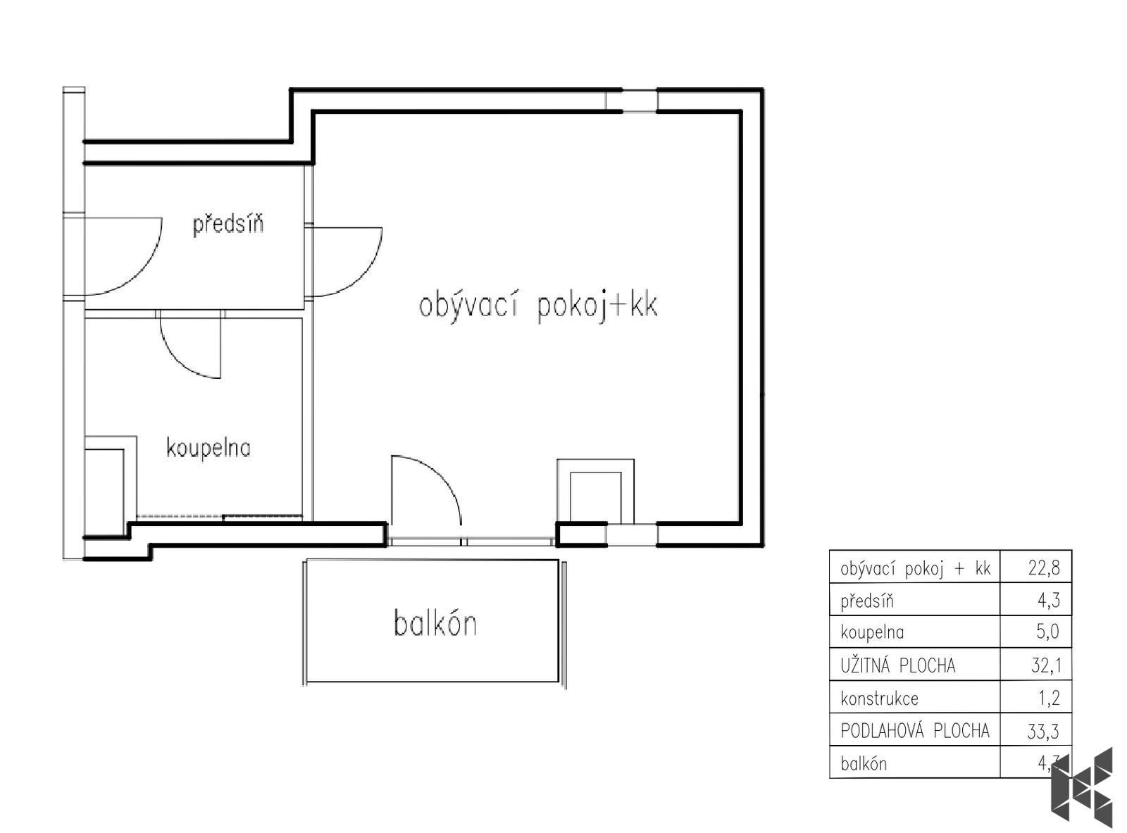 Pronájem byt 1+kk - Mezilehlá, Praha, 33 m²