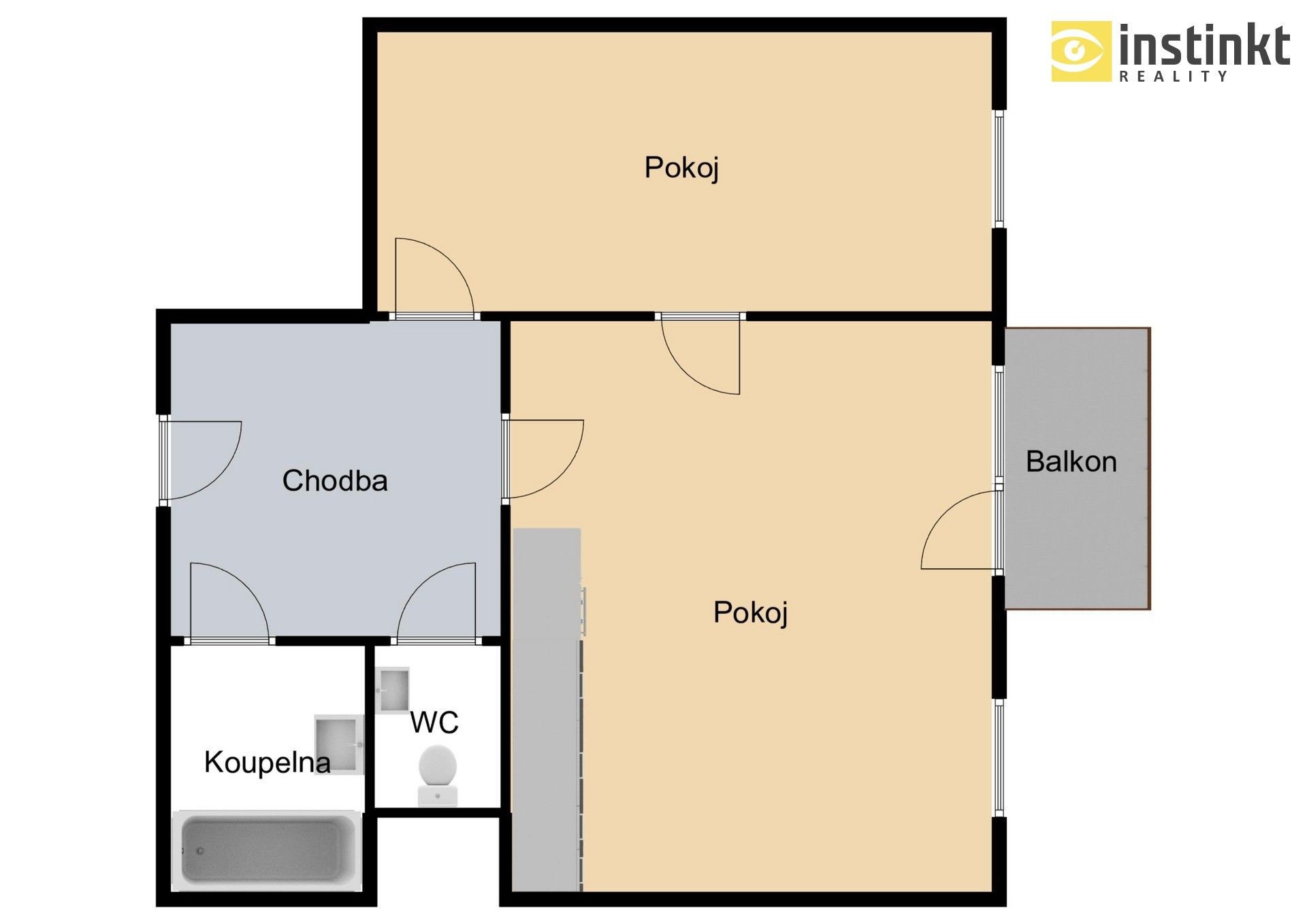 Pronájem byt 2+kk - Františka Diviše, Praha, 57 m²