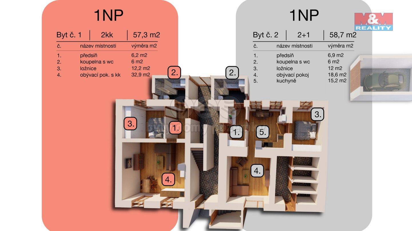 Činžovní domy, Kostelecká, Prostějov, 535 m²