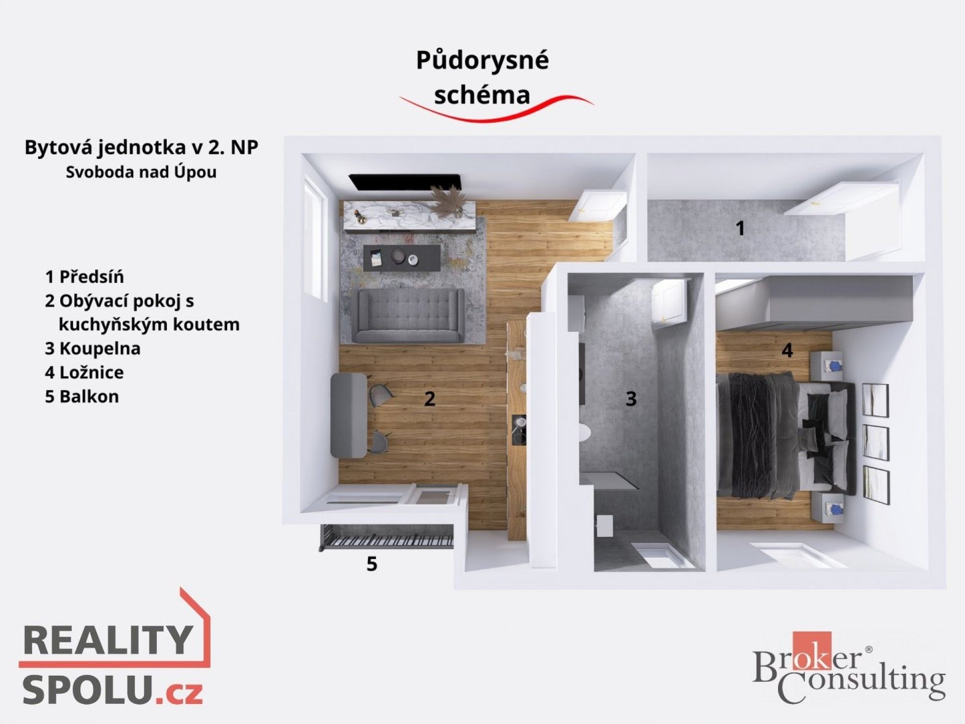 Pronájem byt 2+kk - Maršovská,Svoboda nad Úpou, 51 m²