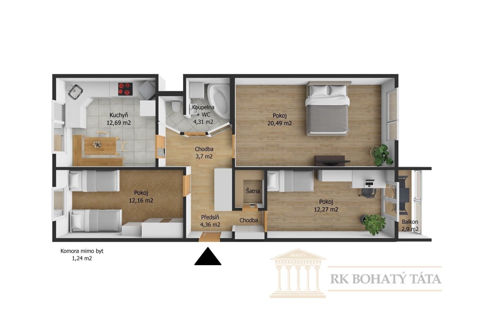 Prodej byt 3+1 - Bryksova, Praha, 75 m²