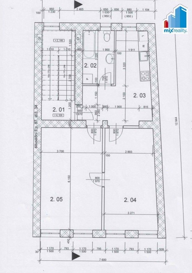 Prodej byt 2+1 - Kolešovice, 66 m²