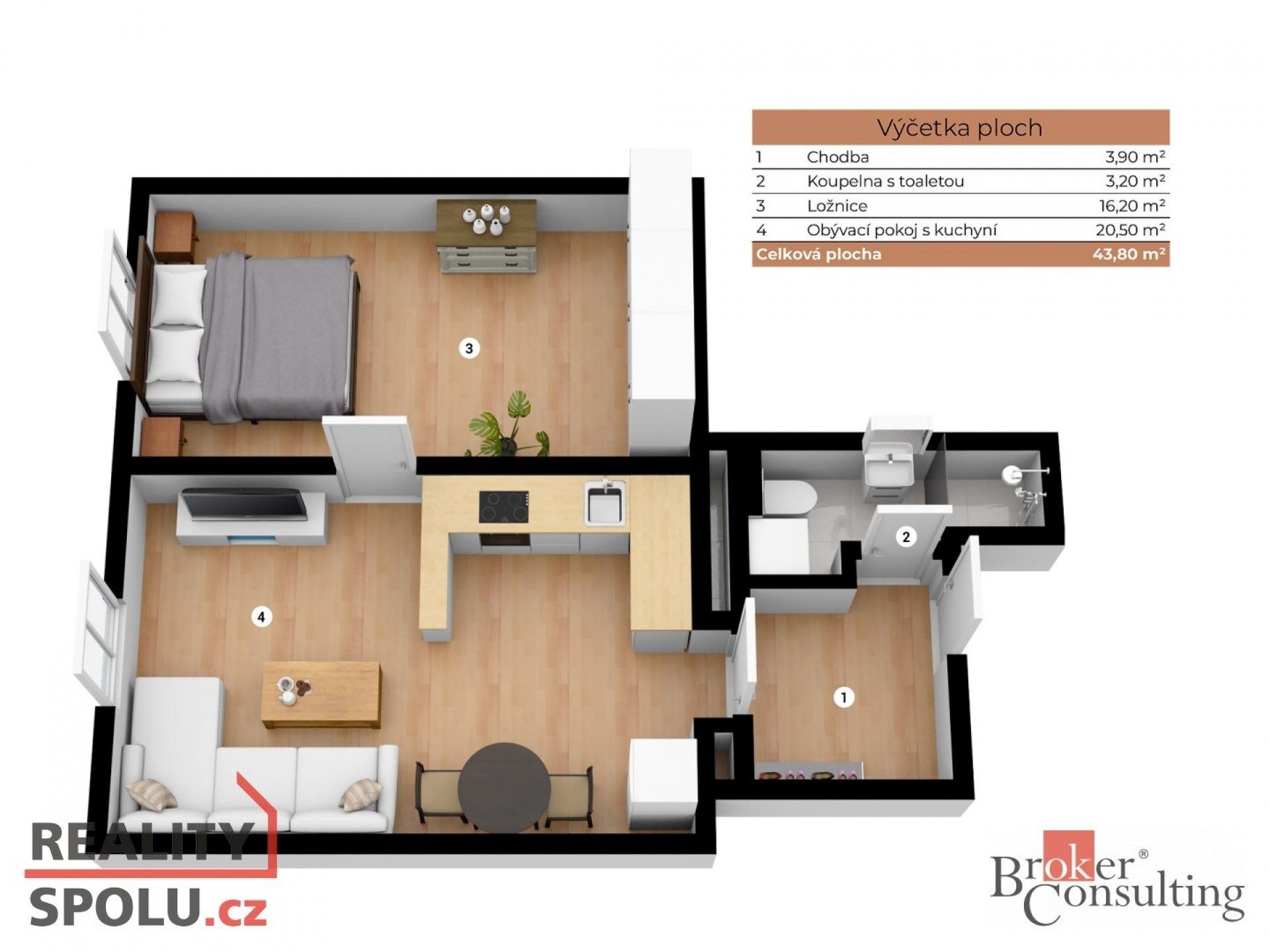 Pronájem byt 2+kk - U svobodárny, Praha, 44 m²