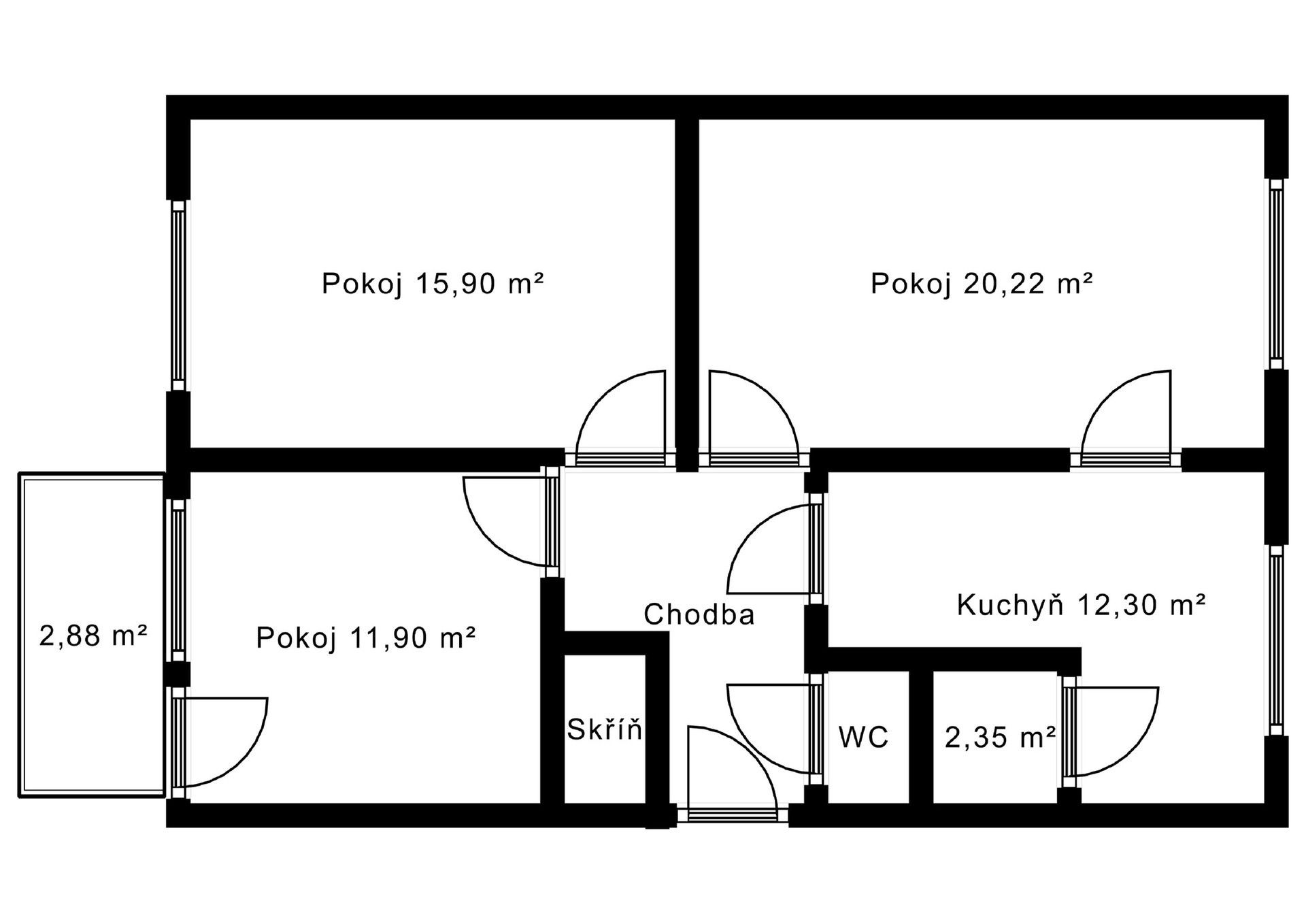 Prodej byt 3+1 - Halasova, Tišnov, 77 m²