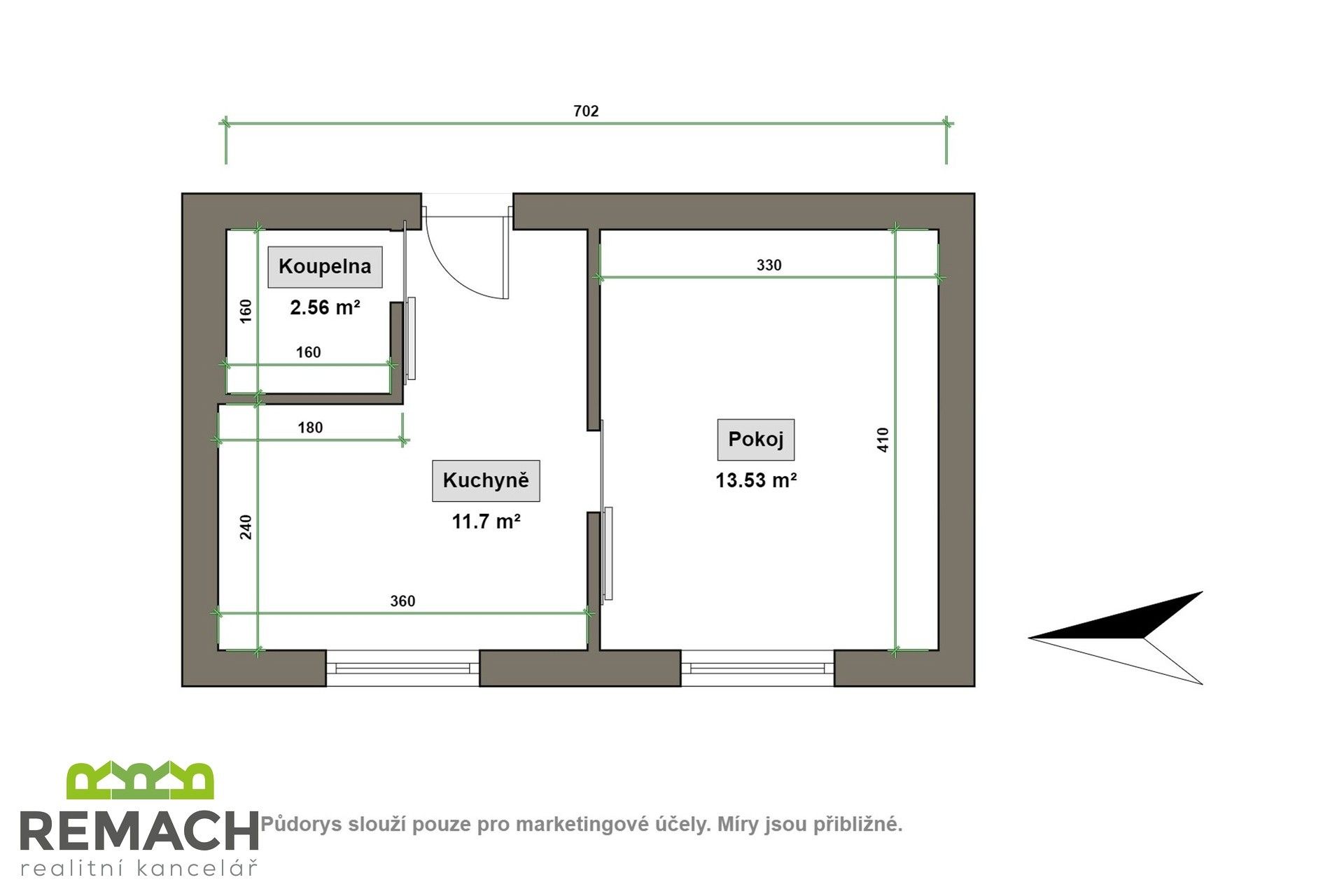 Pronájem byt 1+1 - Boženy Němcové, Uherské Hradiště, 31 m²