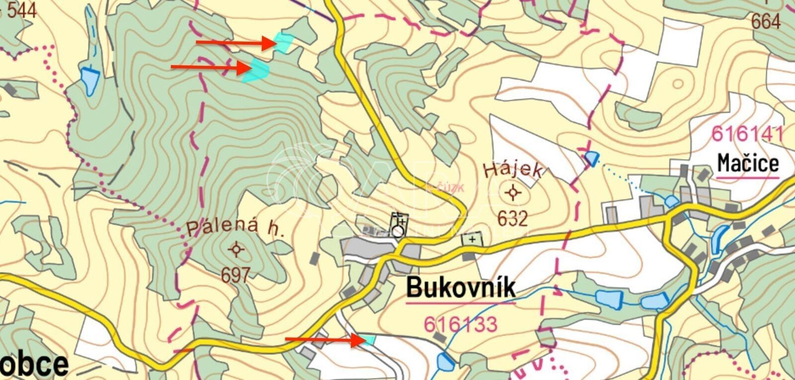 Louky, Bukovník, 2 522 m²