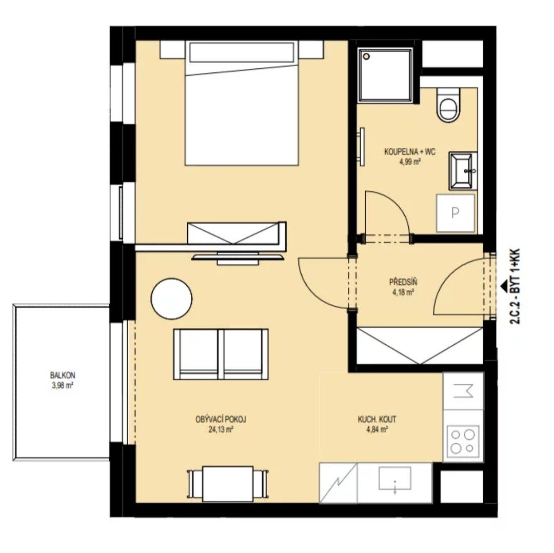 Prodej byt 2+kk - Ostrava, 702 00, 45 m²