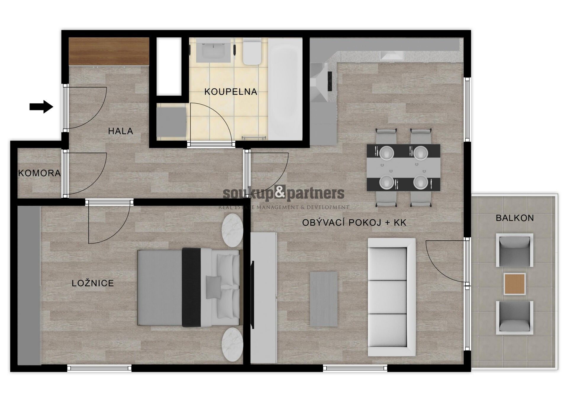 Prodej byt 2+kk - Čakovická, Praha, 58 m²