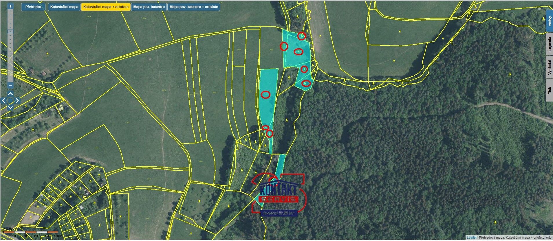 Lesy, Slušovice, 9 921 m²