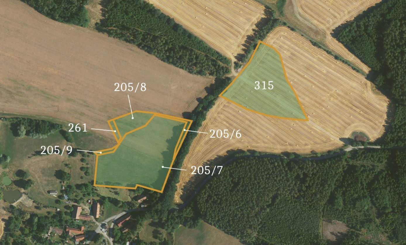 Prodej zemědělský pozemek - Bořkovice, Zvěstov, 55 679 m²