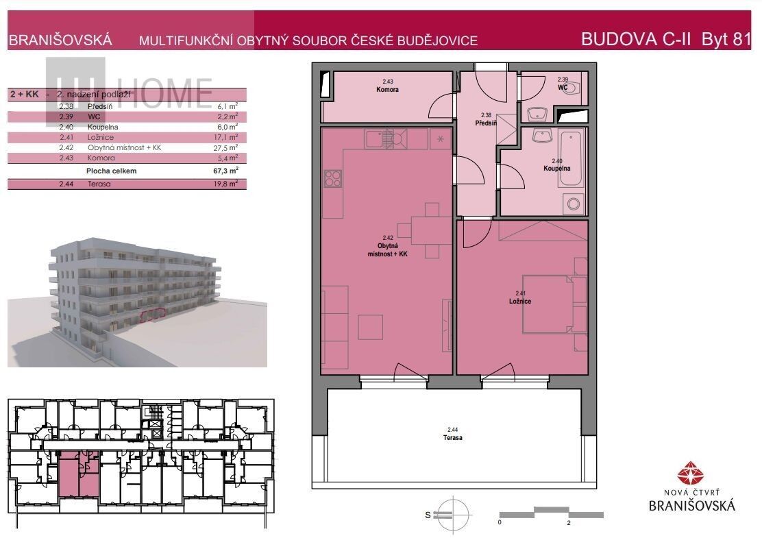 Prodej byt 2+kk - České Budějovice, 67 m²