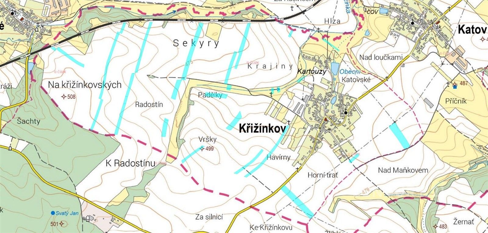 Zemědělské pozemky, Křižínkov