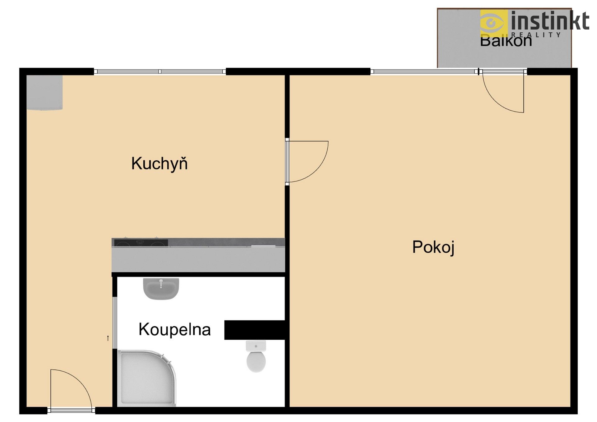 Pronájem byt 1+1 - nábřeží 1. máje, Písek, 40 m²