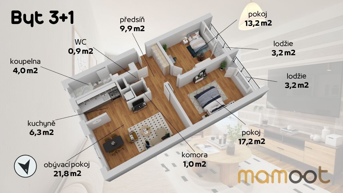 Prodej byt 3+1 - Kostelecká, Brandýs nad Labem-Stará Boleslav, 78 m²