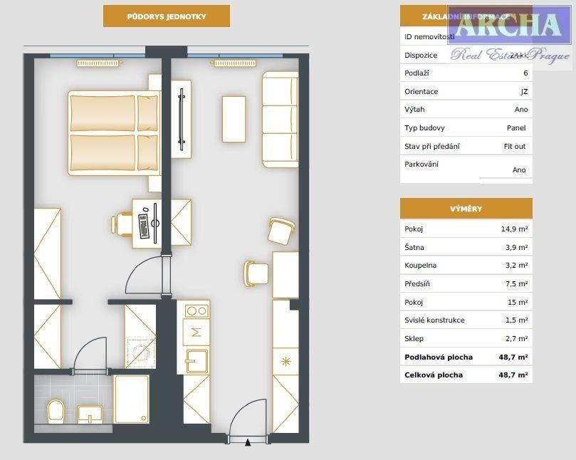 Prodej byt 2+kk - Stýblova, Praha, 49 m²