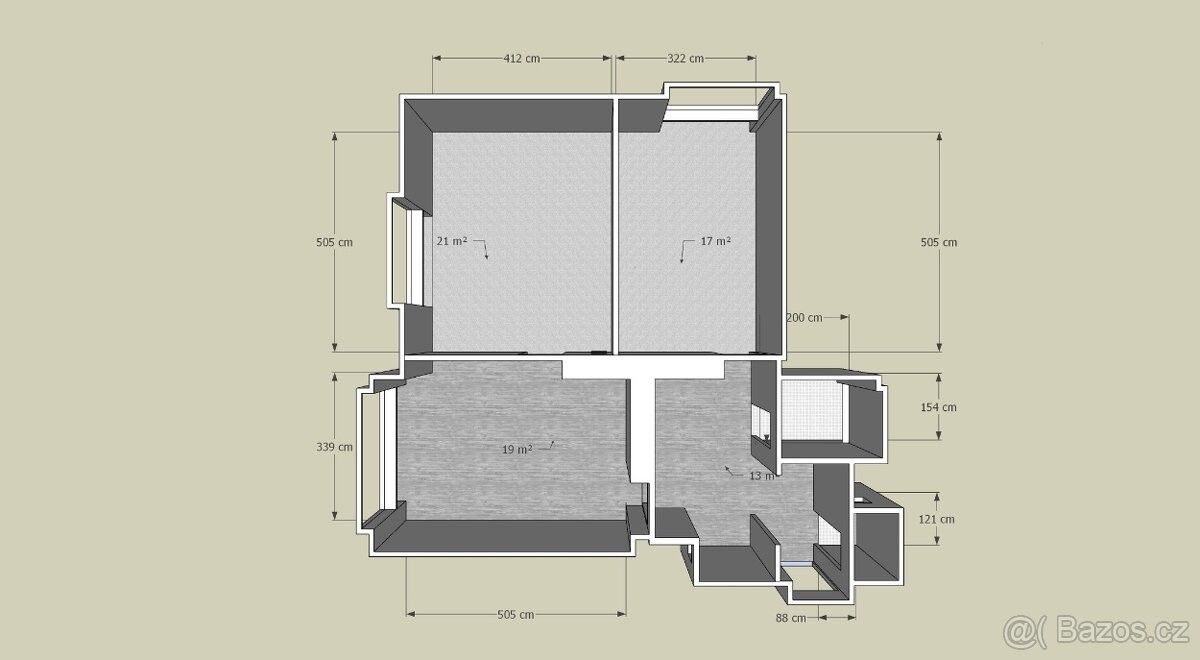 3+kk, Praha, 190 00, 73 m²