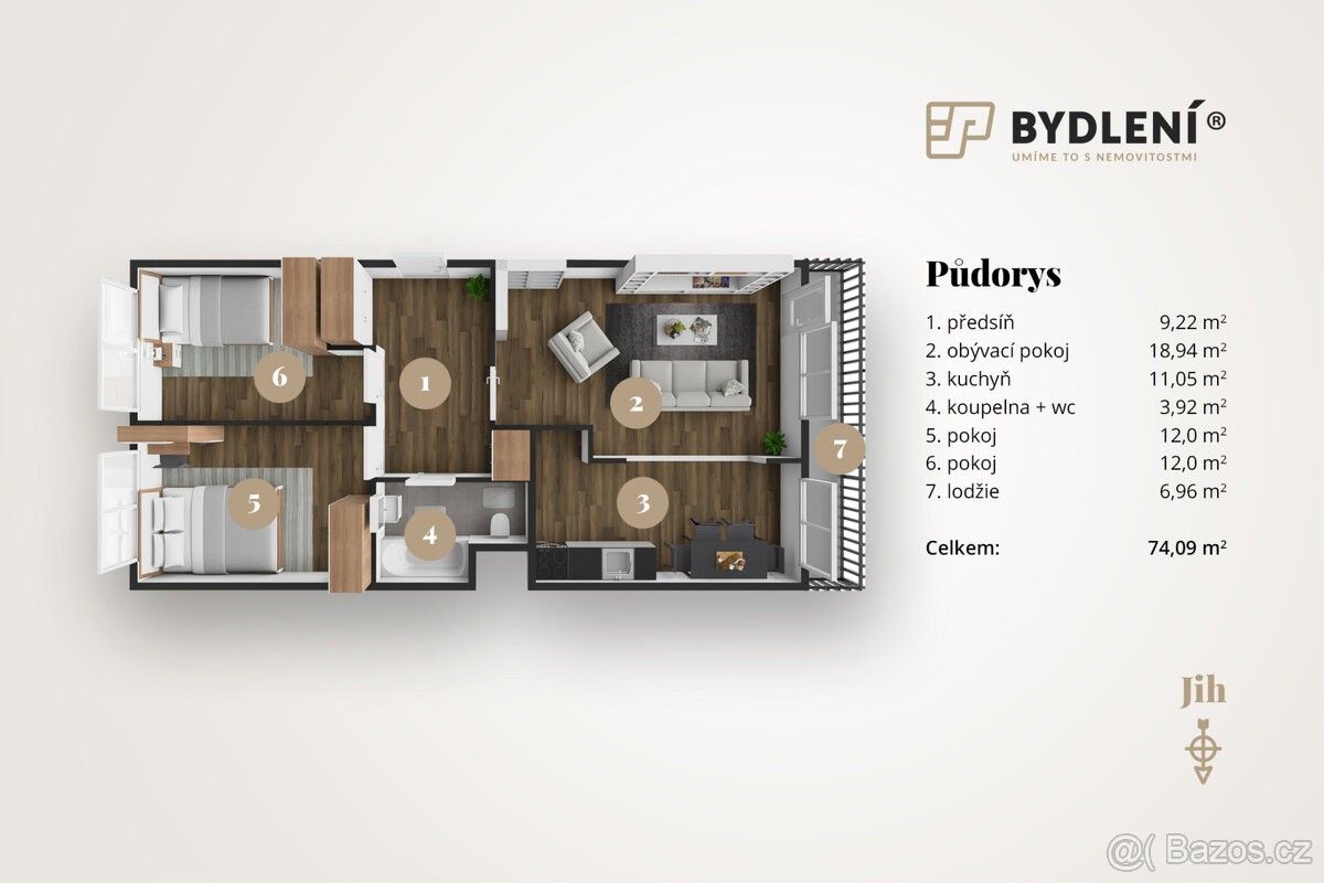 Prodej byt 3+1 - Krupka, 417 42, 74 m²