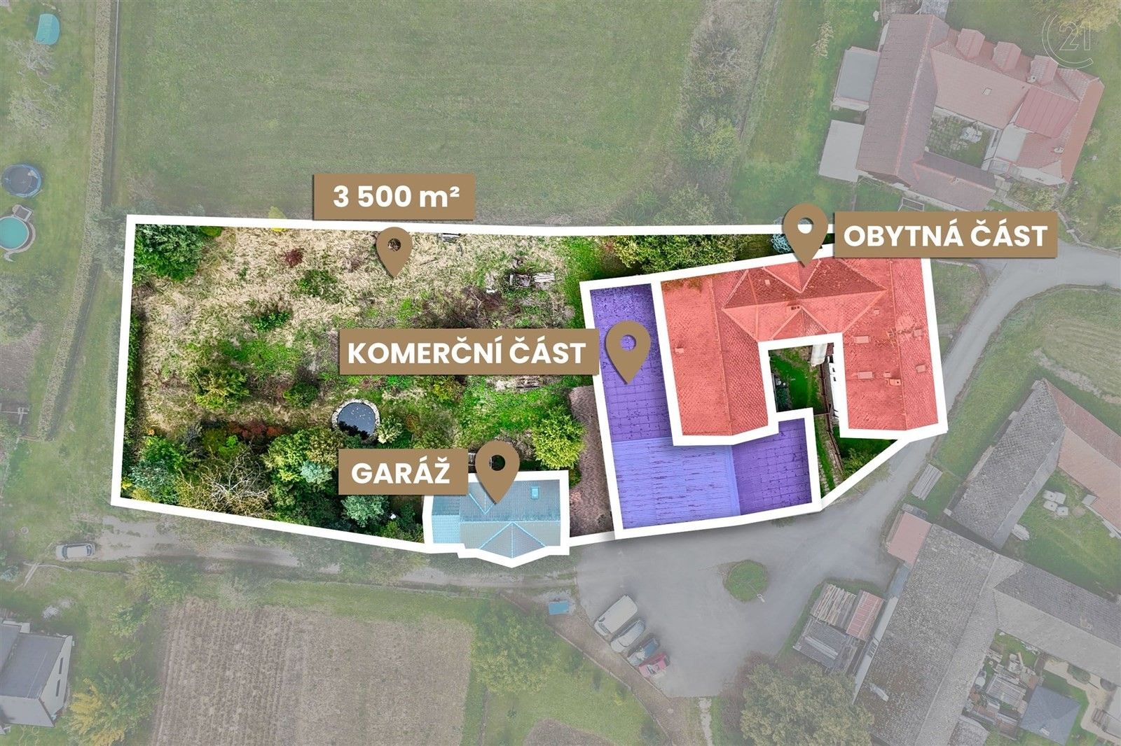 Rodinné domy, Hříběcí, Horní Cerekev, 460 m²