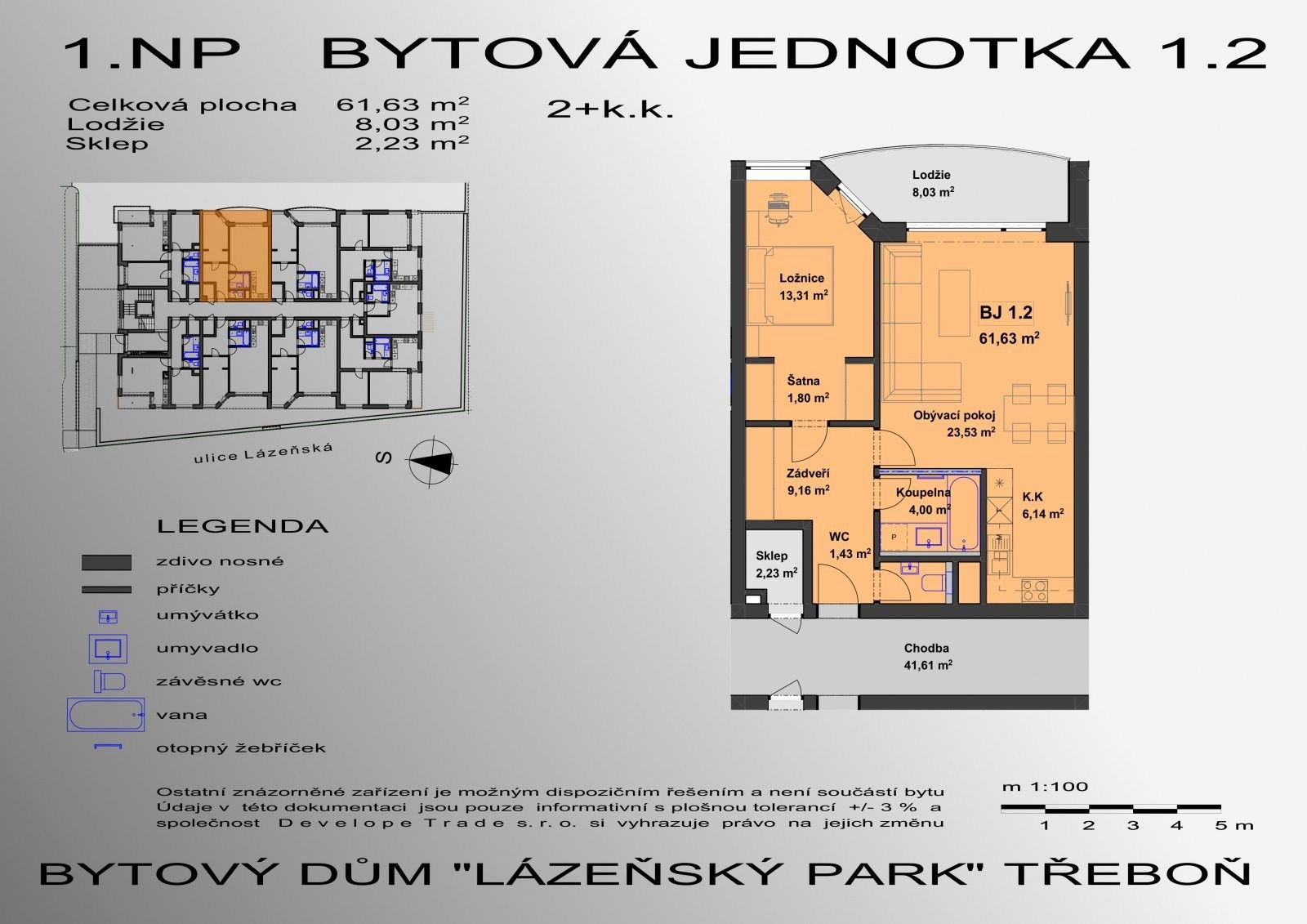 2+kk, Lázeňská, Třeboň, 64 m²