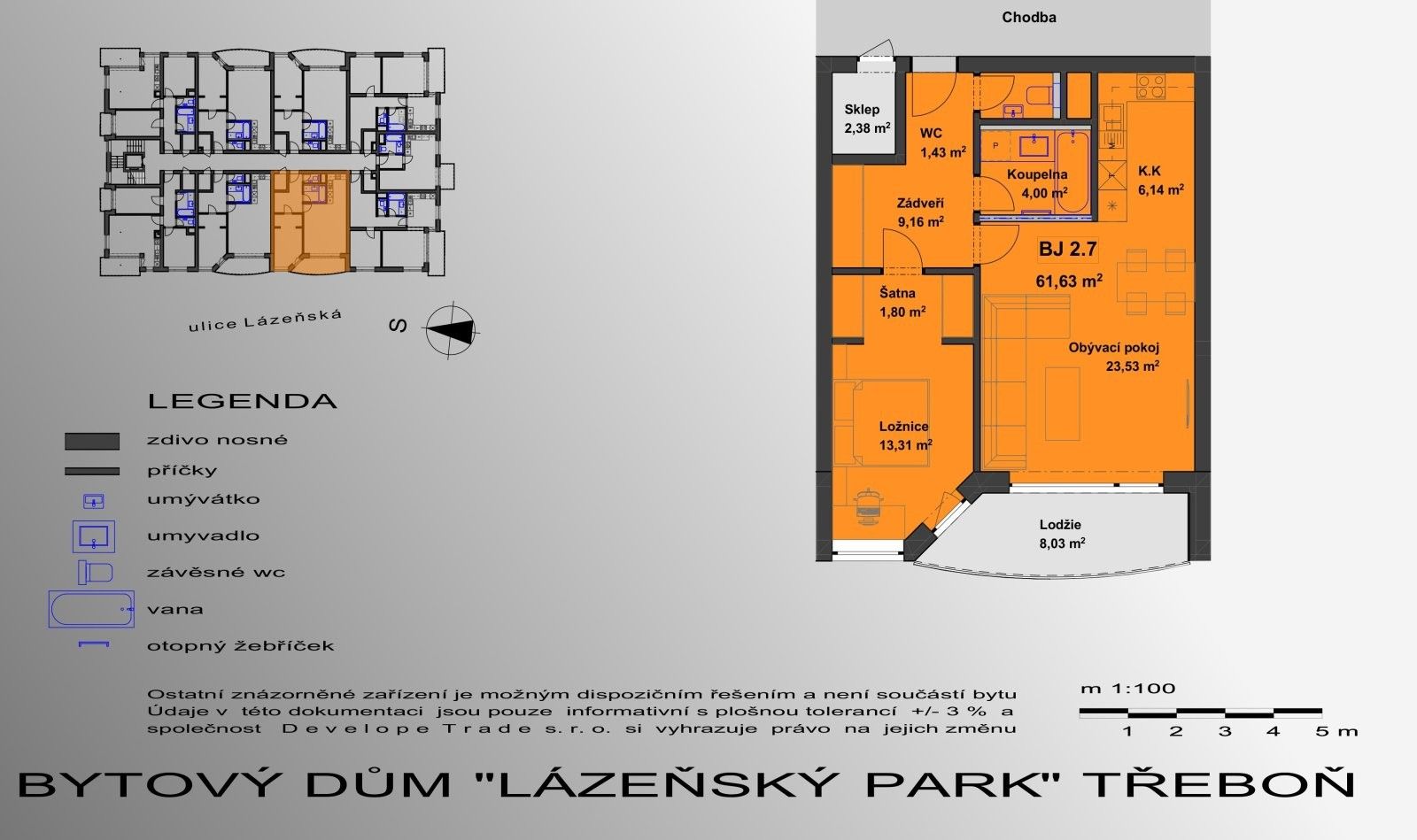 2+kk, Lázeňská, Třeboň, 65 m²