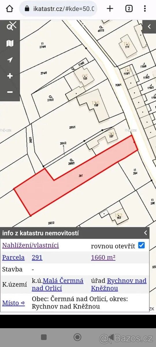 Prodej pozemek - Čermná nad Orlicí, 517 25, 1 660 m²