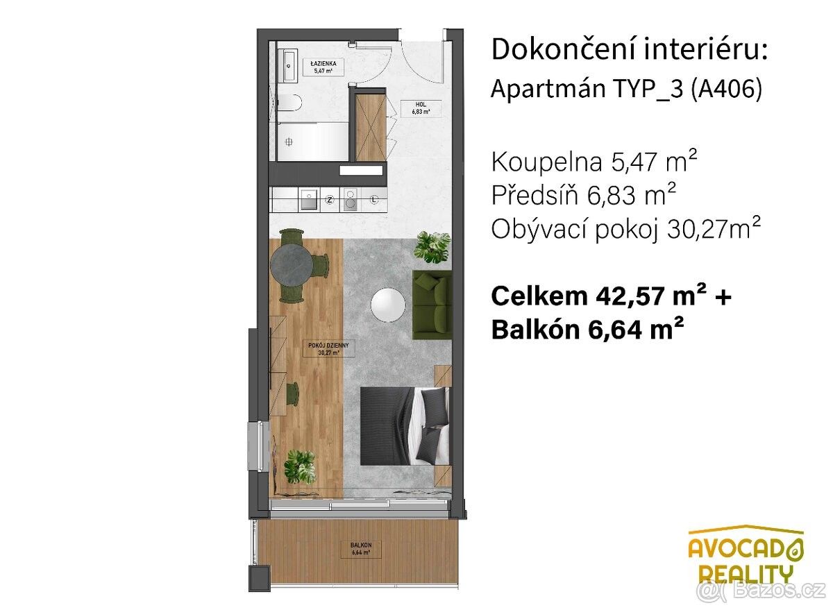 Prodej byt - Liberec, 460 01, 50 m²