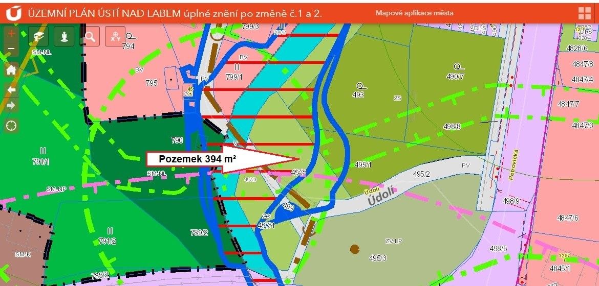 Pozemky pro bydlení, Ústí nad Labem, 400 01, 394 m²