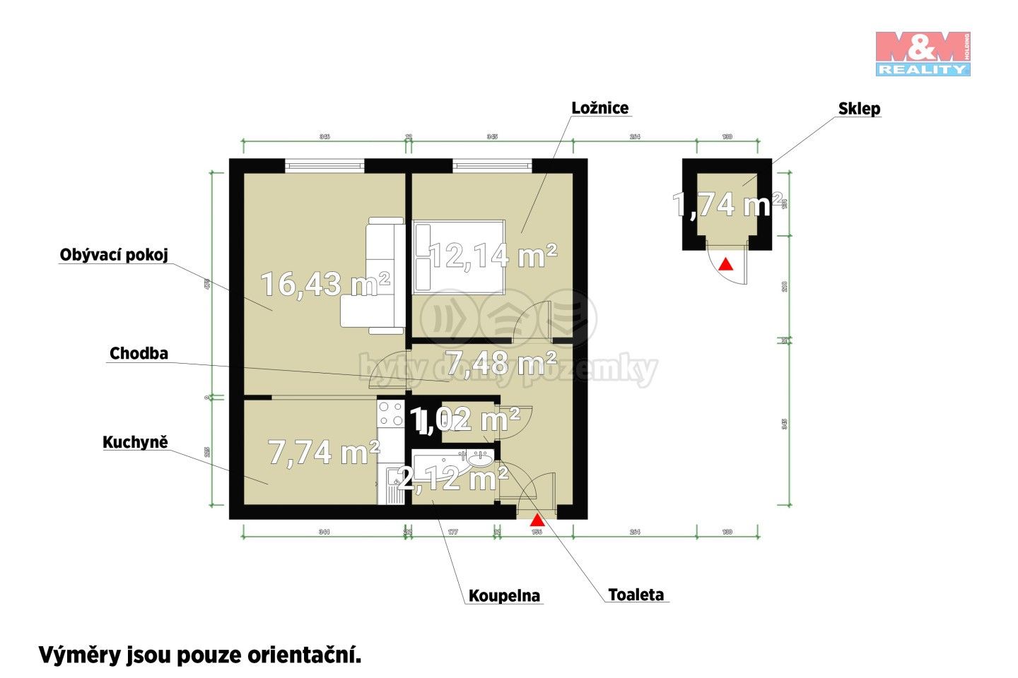 Pronájem byt 2+kk - Bzenecká, Plzeň, 47 m²