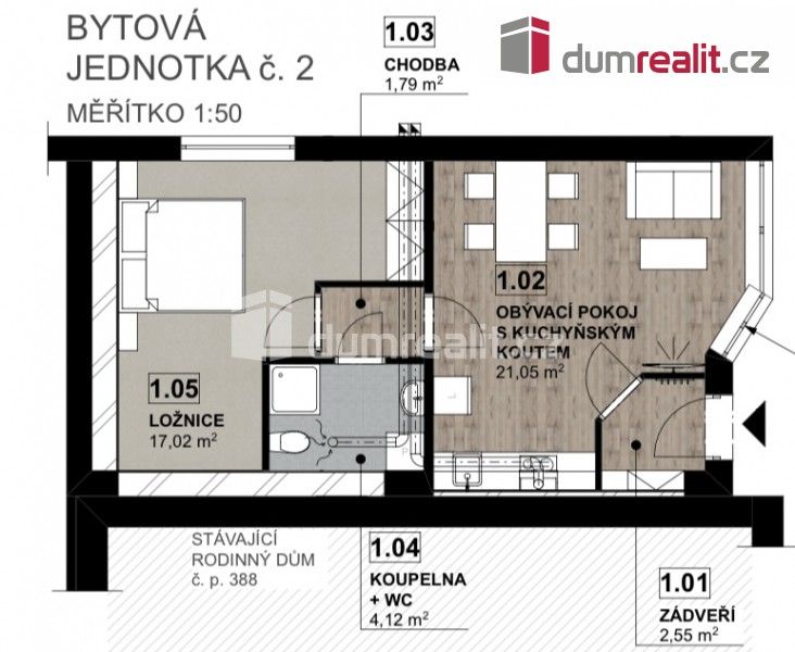 Prodej byt 2+kk - Polní, Mariánské Lázně, 51 m²