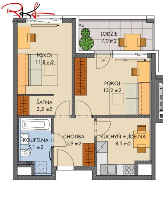 Prodej byt 2+1 - náměstí Olgy Scheinpflugové, Praha, 57 m²