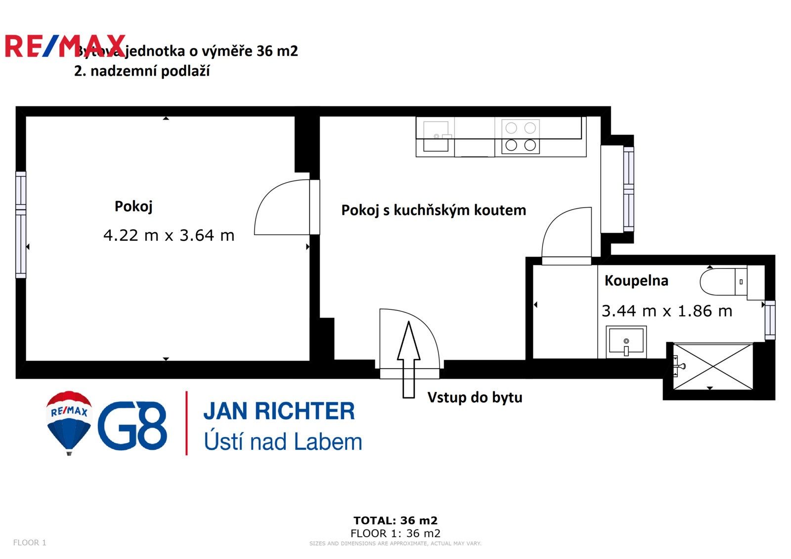 Pronájem byt 1+1 - Vítězná, Ústí nad Labem, 36 m²