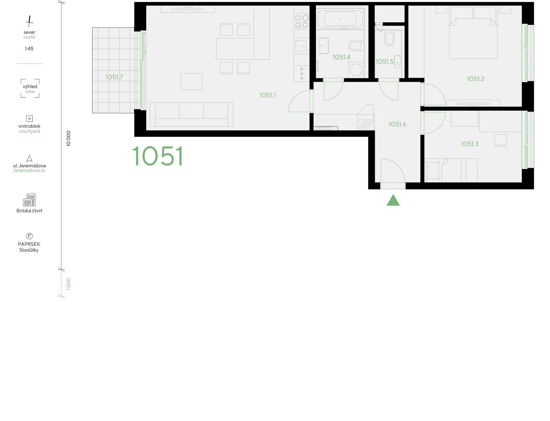 Prodej byt 3+kk - Hábova, Praha, 71 m²