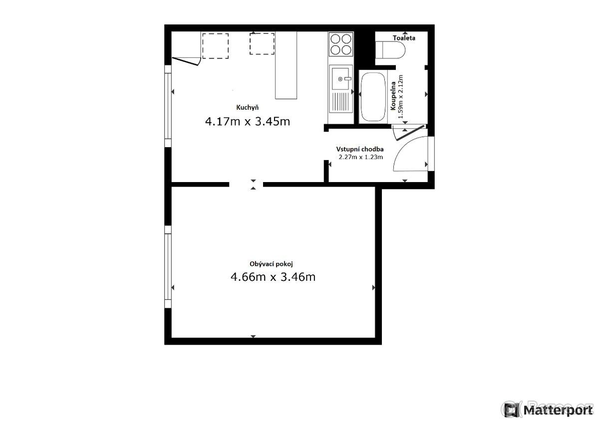 Pronájem byt 1+1 - Ústí nad Labem, 403 31, 33 m²