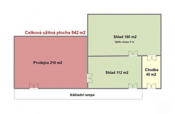 Pronájem sklad - Uherské Hradiště, 686 01, 542 m²