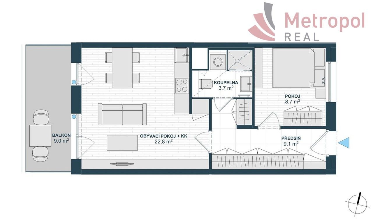 Prodej byt 1+kk - Milánská, Praha, 46 m²