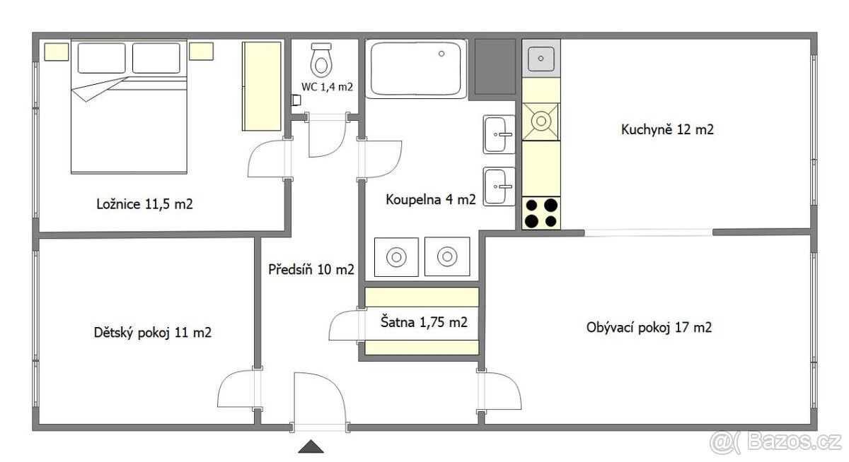 Prodej byt 3+1 - Kladno, 272 01, 70 m²