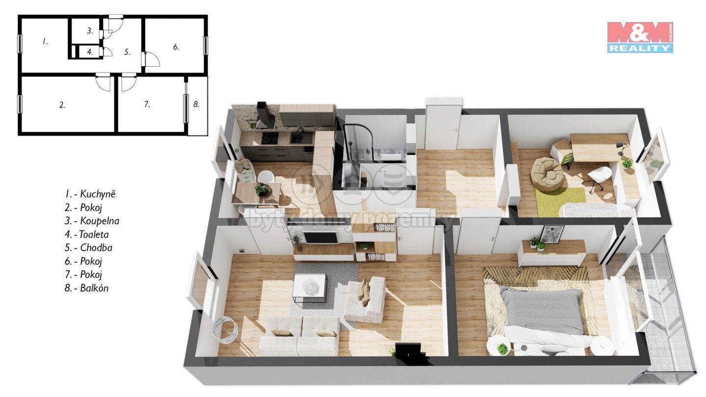 Pronájem byt 3+1 - Nad Stadionem, Nové Město nad Metují, 74 m²