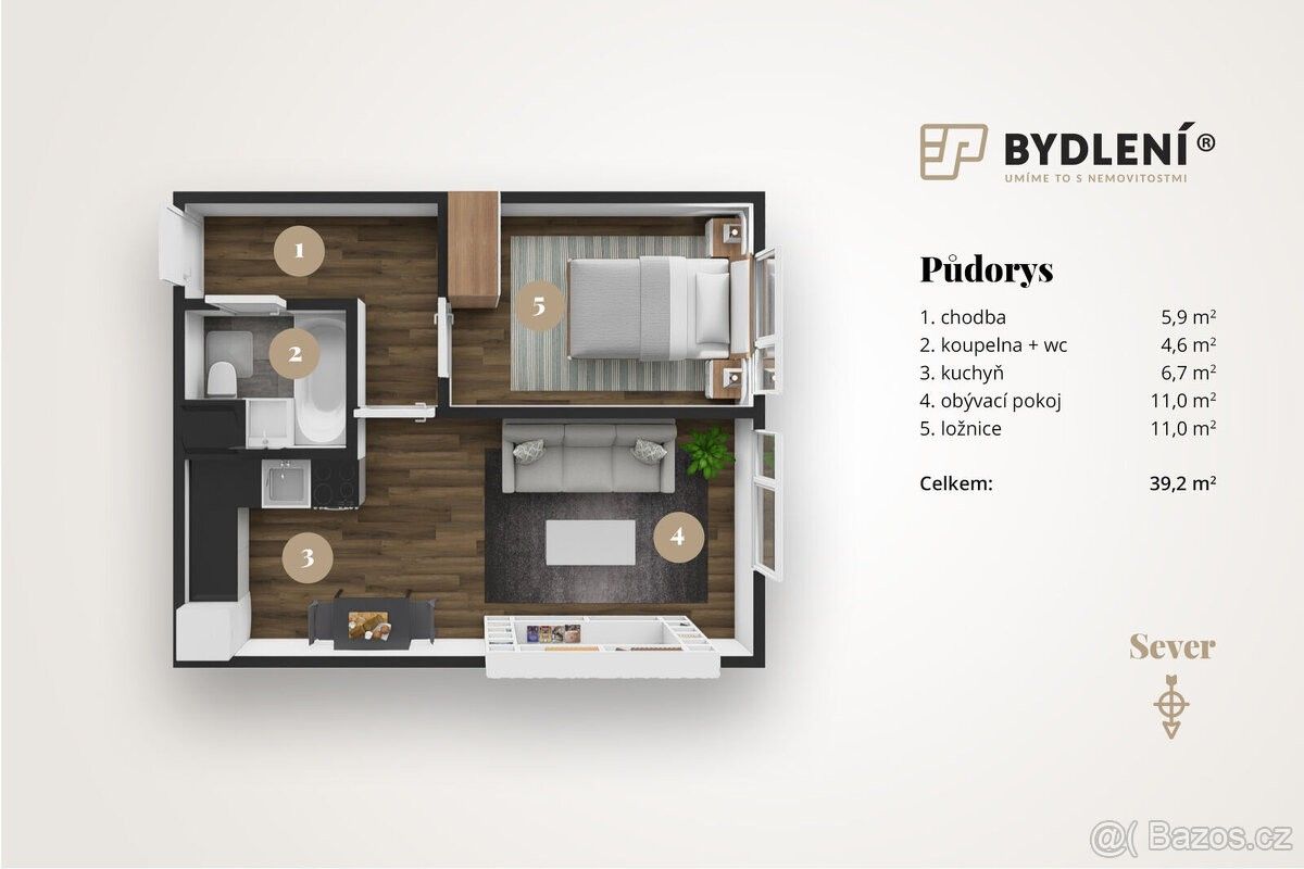 Prodej byt - Teplice, 415 01, 39 m²