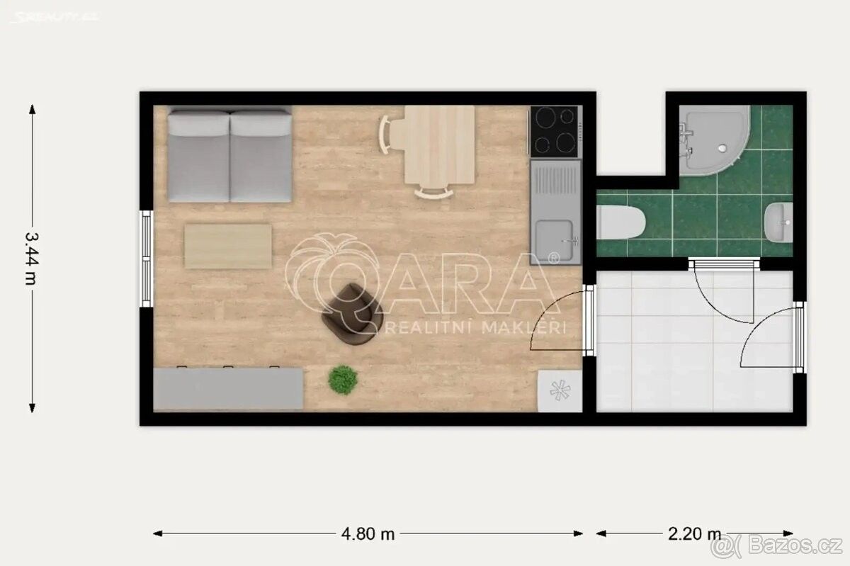 Pronájem byt 1+kk - Chroboly, 384 04, 24 m²