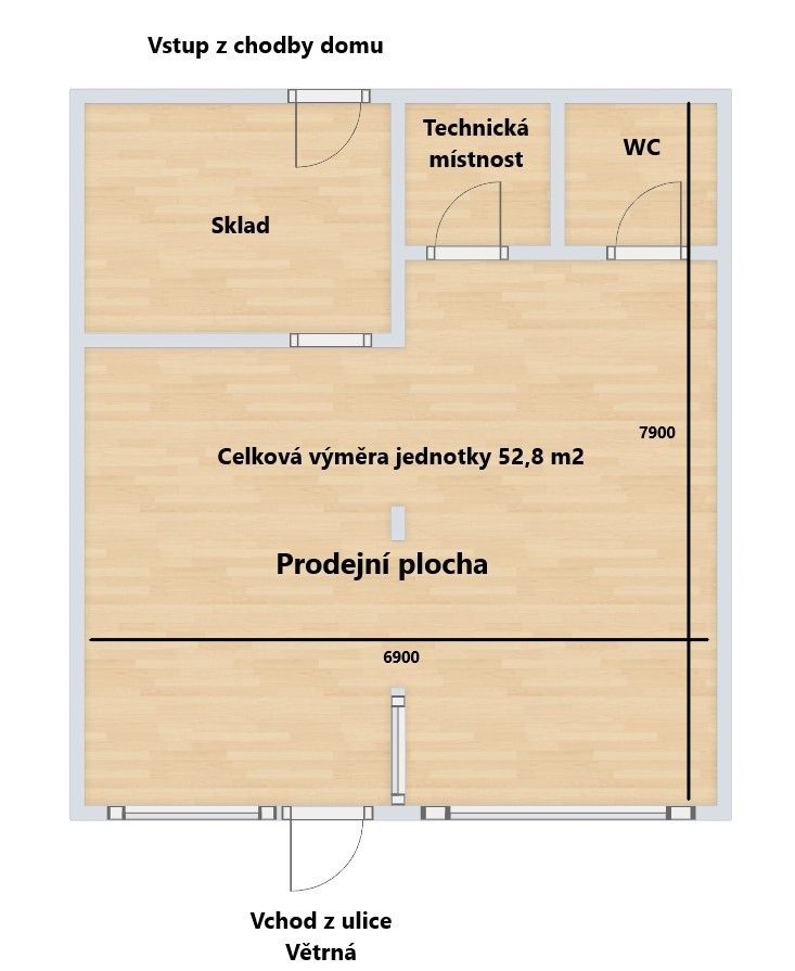 Prodej obchodní prostory - České Budějovice, 370 05, 53 m²