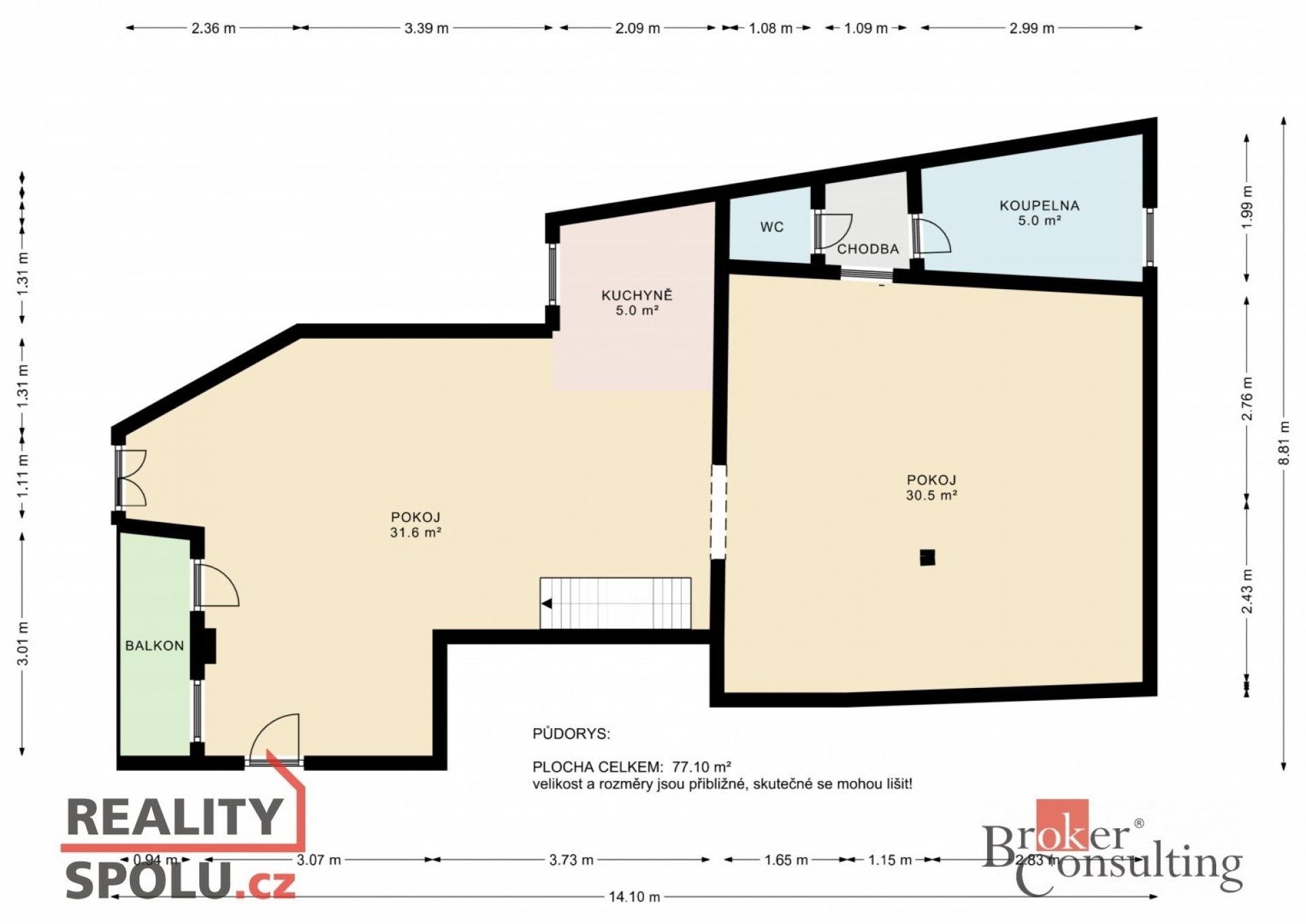 3+kk, Nové sady, Brno, 104 m²