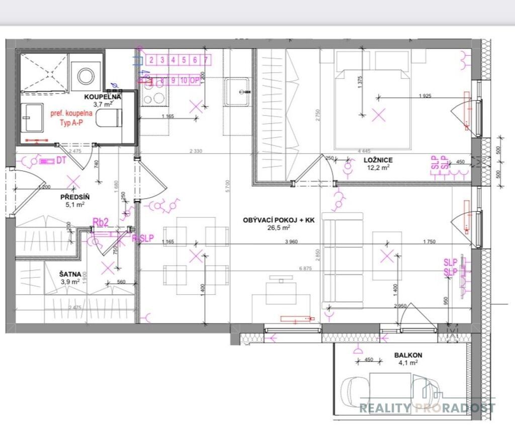 Pronájem byt 2+kk - Milánská, Praha, 60 m²