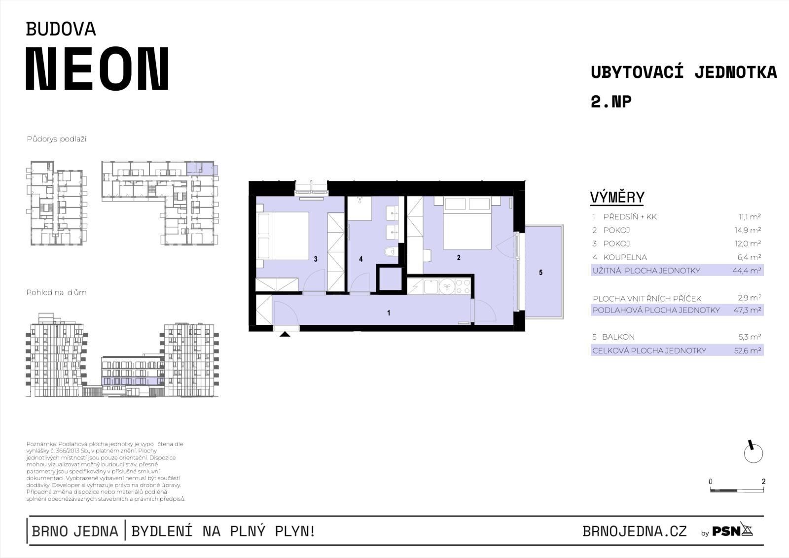 2+1, Plynárenská, Brno, 47 m²