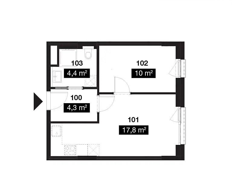 Pronájem byt 2+kk - Brno, 617 00, 38 m²