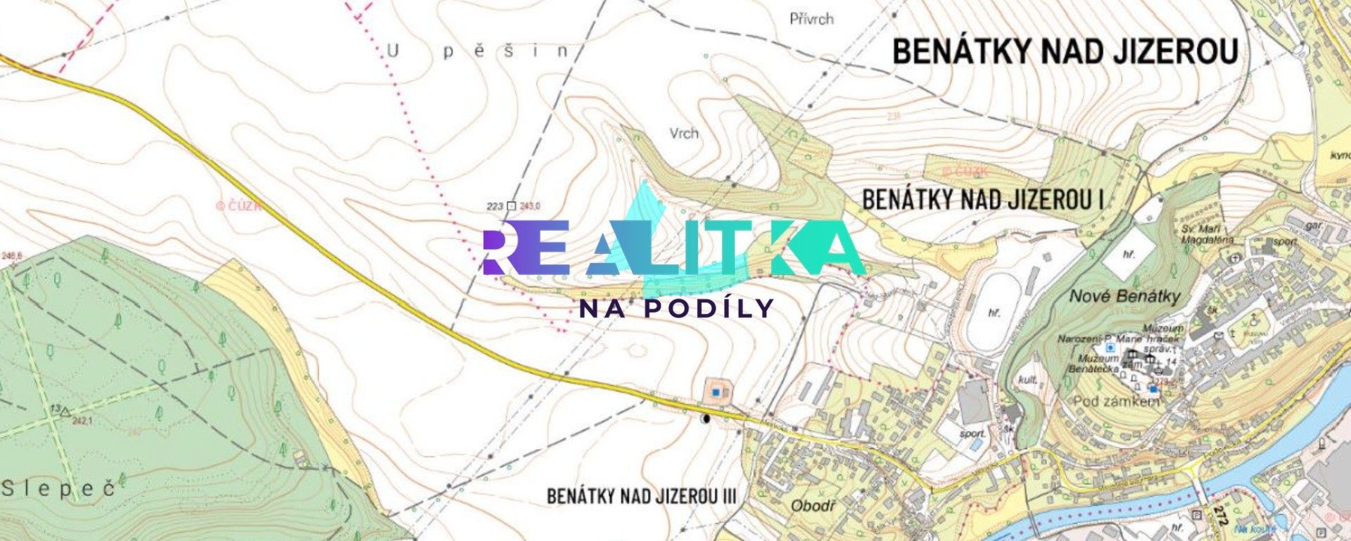 Zemědělské pozemky, I, Benátky nad Jizerou, 21 376 m²