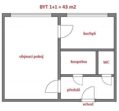 Prodej byt 1+1 - Mladá Boleslav, 293 01, 43 m²